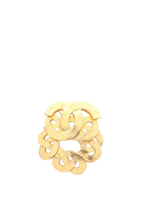CHANEL Pre-Owned 1997 CC Gold Plated Twisted Brooch costume brooch