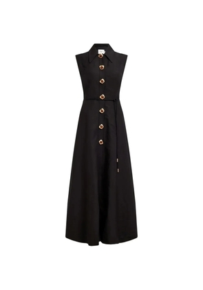 Aje Sasha button-up collared midi dress - Black