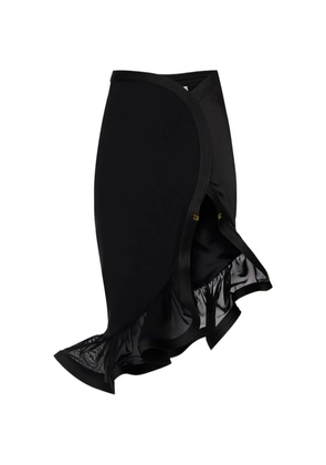 Elisabetta Franchi ruffled-detail wrap midi skirt - Black
