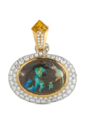 LB Exclusive diamond and boulder opal pendant - Gold