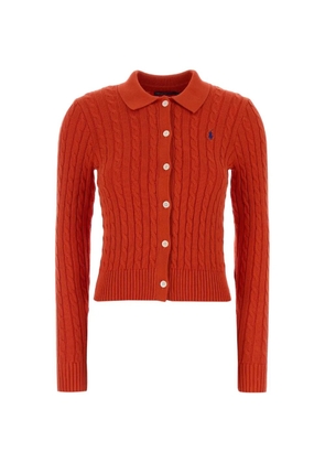 Polo Ralph Lauren cable-knit collared cardigan - Orange