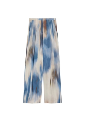 Momoni Aliento double-pleat printed palazzo pants - Blue