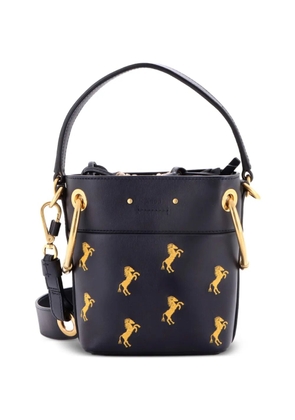 Chloé Pre-Owned Roy Embroidered Leather Mini bucket bag - Black