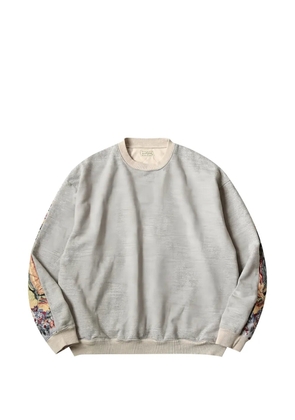 KAPITAL floral quilted sweatshirt - Grey