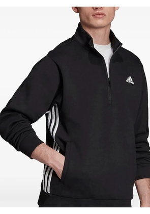 adidas logo zip-neck sweatshirt - Black