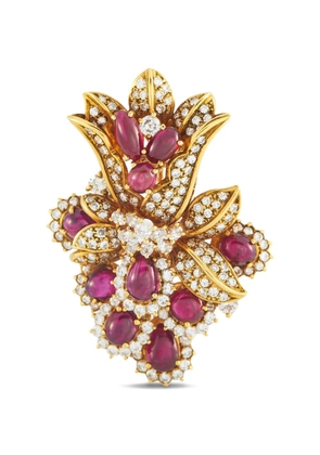 LB Exclusive ruby and diamond brooch - Gold