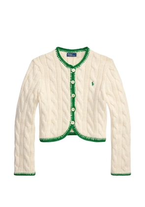 Polo Ralph Lauren contrast-trim cable-knit cardigan - Neutrals