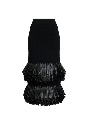 Aje Agave fringed midi skirt - Black