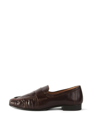 Rejina Pyo ruched leather loafers - Brown