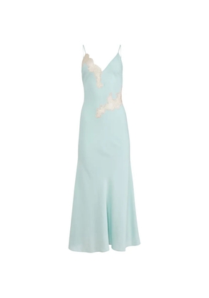 Fleur Du Mal Juliet lace long slip dress - Green