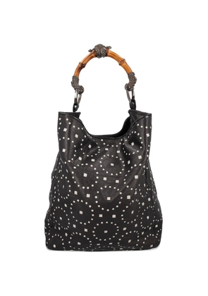 Gianfranco Ferré Pre-Owned bamboo-handle printed tote bag - Black