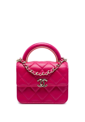 CHANEL Pre-Owned 2021-2025 Mini Lambskin Paris Le19M Charming Top Handle Flap satchel - Pink