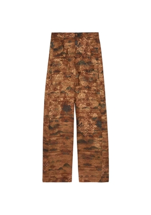 Momoni Aguila printed jacquard flared trousers - Brown