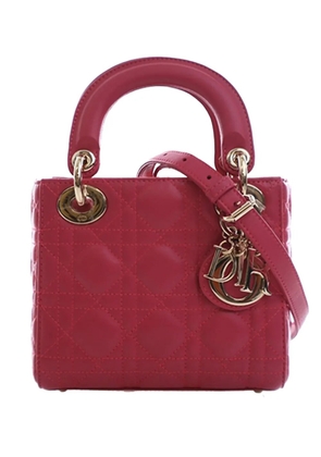 Christian Dior Pre-Owned 2016 Mini Lambskin Cannage Lady Dior satchel - Pink