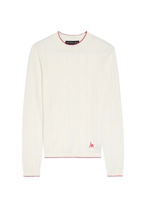 B.B. Walace scalloped-trims swan-detail sweater - Neutrals