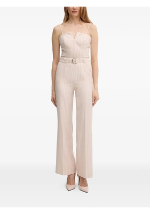 Morgan striped belted jumpsuit - Neutrals