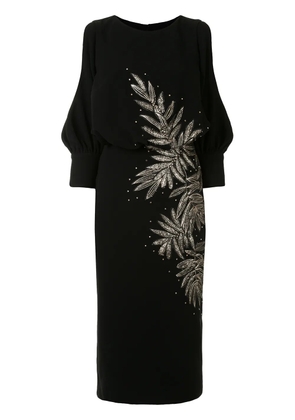 Saiid Kobeisy open-shoulder embroidered dress - Black