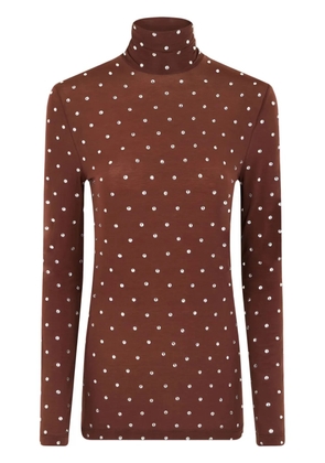 Rabanne crystal-embellished high-neck top - Brown