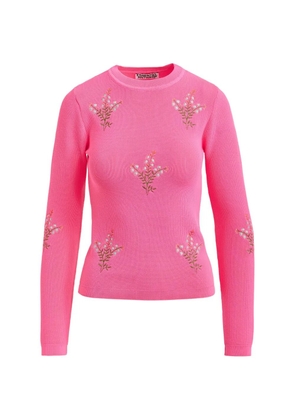 Essentiel Antwerp floral-embroidery sweater - Pink