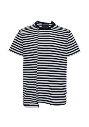Yohji Yamamoto paneled striped short-sleeve T-shirt - Black