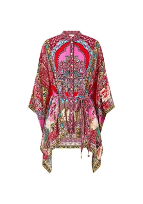 Camilla buttoned scarf blouse - Red