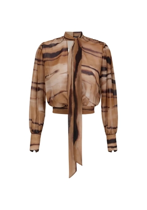 Elisabetta Franchi tie-neck shirt - Neutrals