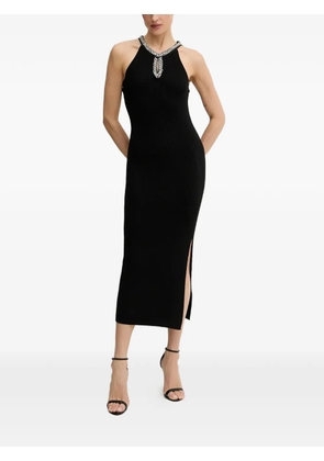Morgan embellished ribbed maxi dress - Black