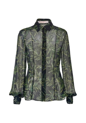 Carolina Herrera olive branch-print shirt - Green