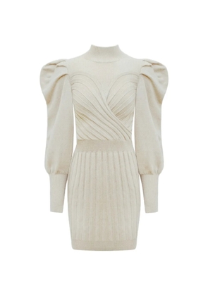 Violante Nessi sculptural ribbed mini dress - Neutrals