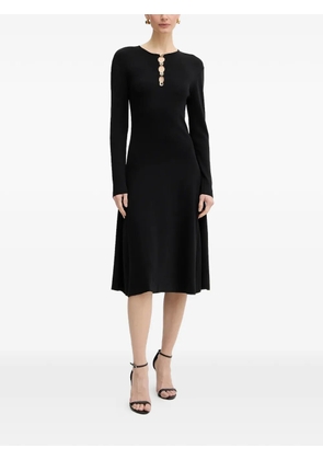 Karl Lagerfeld lettered-button detail midi dress - Black