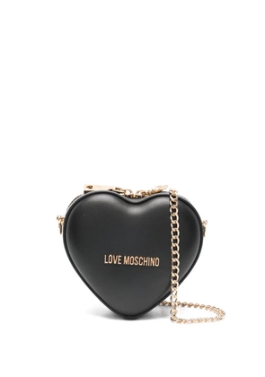 Love Moschino heart-shape chain-strap cross body bag - Black