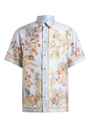 ETRO flora fauna-print silk shirt - Blue