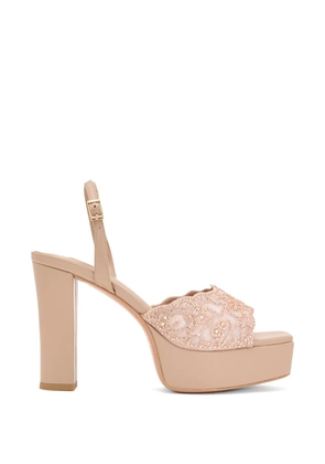 NICOLI lace embellishment platform sandals - Neutrals