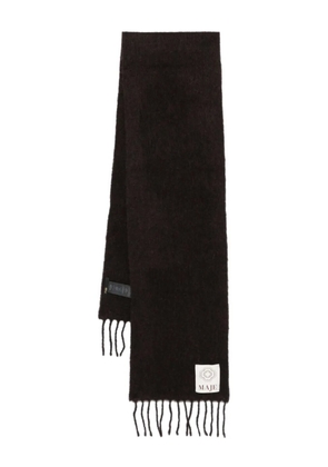 Maje fringed alpaca wool scarf - Brown
