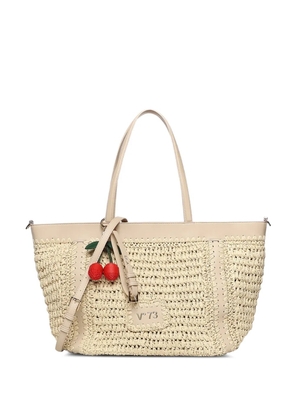 V°73 cherry embellishment shoulder bag - Neutrals