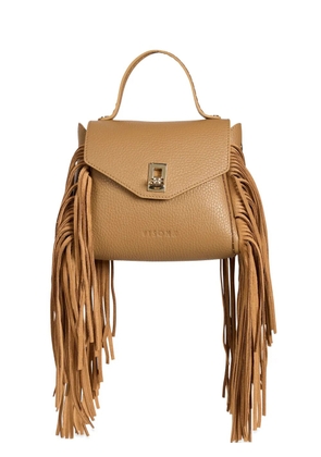 VISONA` mini Quercia fringed top-handle bag - Neutrals