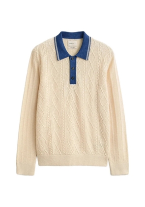 Gant cable-knit polo shirt - Neutrals