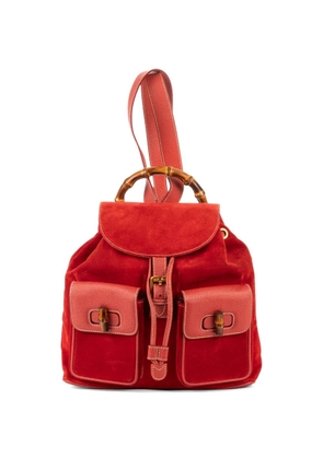 Gucci Pre-Owned large Bamboo backpack - Red
