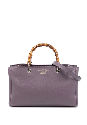 Gucci Pre-Owned 2016-2026 Medium Calfskin Bamboo Shopper satchel - Purple