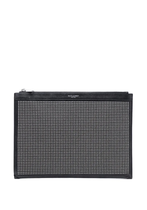 Saint Laurent Pre-Owned 2017 Studded Leather clutch bag - Black