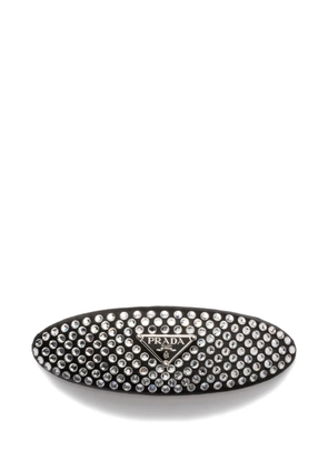 Prada satin and crystal hair clip - Black
