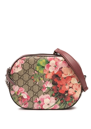 Gucci Pre-Owned 2016-2026 Mini GG Supreme Blooms Chain crossbody bag - Brown