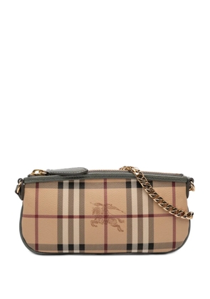 Burberry Pre-Owned 2000-2017 Haymarket Check Coated Canvas Clara Pochette shoulder bag - Brown