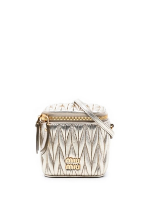 Miu Miu Pre-Owned 2013-2022 Mini Matelasse Nappa Leather Square Pouch crossbody bag - Gold