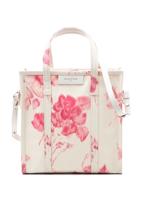 Balenciaga Pre-Owned 2017 S Floral Printed Silk Bazar Shopper tote bag - White