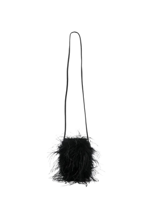 Yves Salomon feather satchel bag - Black