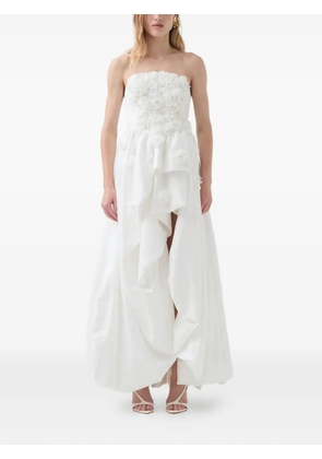 Aje Carina floral strapless maxi dress - White