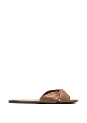 Saint Laurent knotted leather sandals - Brown