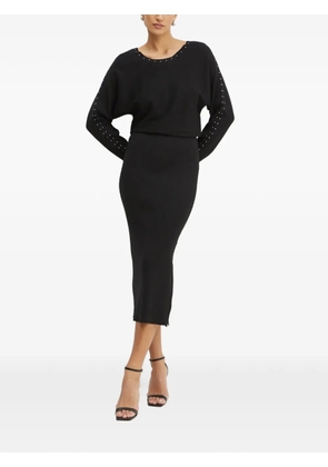 Morgan studded ribbed dress - Black