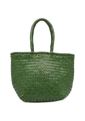 DRAGON DIFFUSION small Grace Basket woven-design tote bag - Green